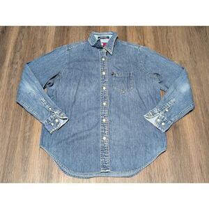 Tommy Jeans Denim Shirt Mens‎ Size S Button Up Long Sleeve Casual